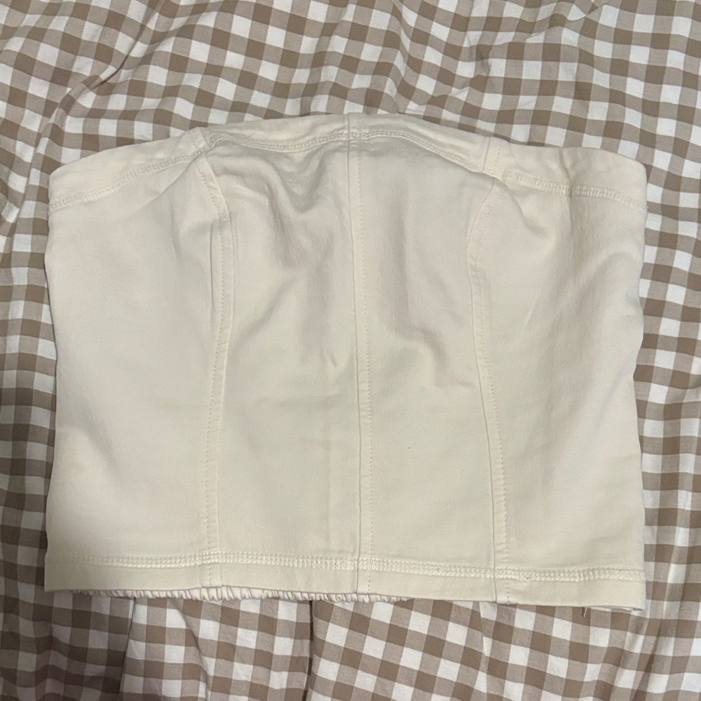 Cream Strapless Bustier Top